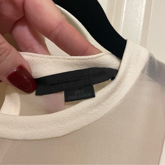 RARE Alexander Wang white mesh short sleeve blouse with cut out details. Size 2 - Picture 3 of 5
